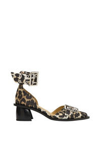 Escarpins ajourés à imprimé animal avec boucles - Leopard