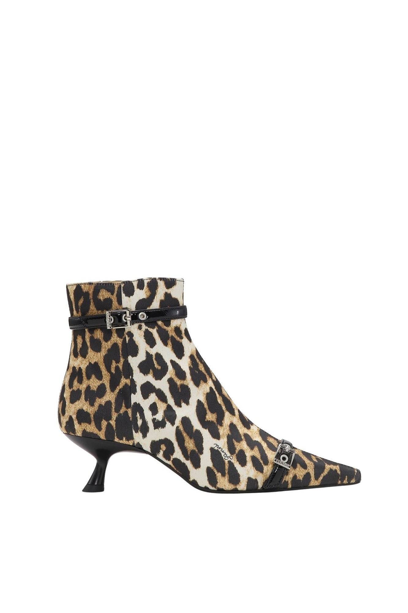 Bottines imprimées avec œillets en satin - Leopard