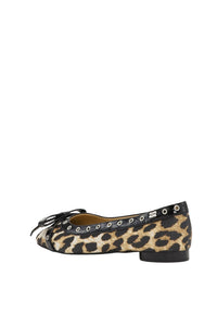 Ballerines à œillets et nœud imprimées animal - Leopard Print