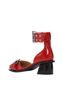 Escarpins ajourés à boucles en coloris - Racing Red