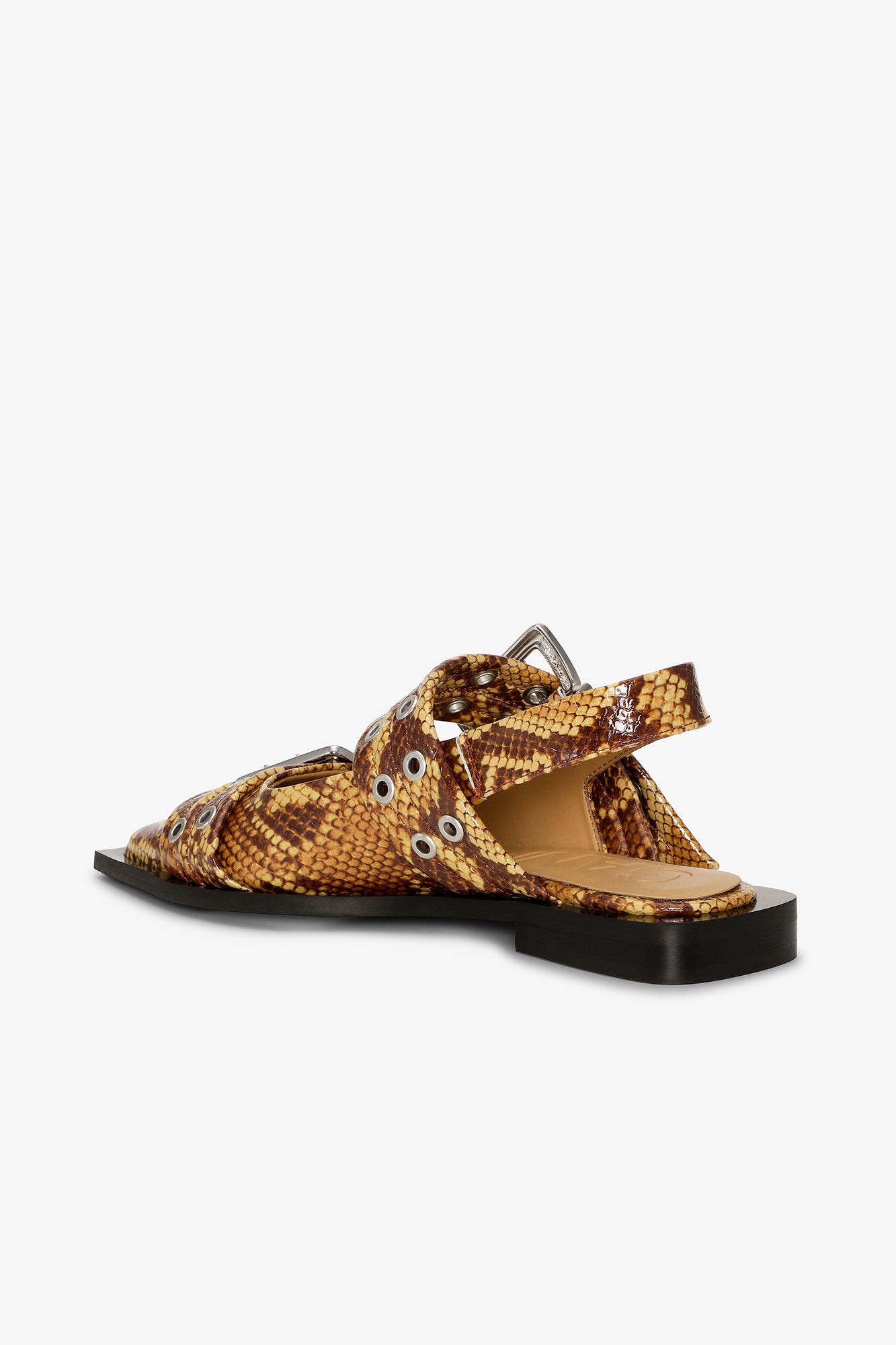 Ballerines avec boucles à imprimé animal en cuir - Buckthorn Brown