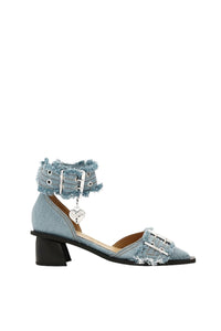 Escarpins ajourés à boucles en denim - Faded Denim