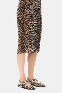 Ballerines à boucles imprimé en satin - Leopard