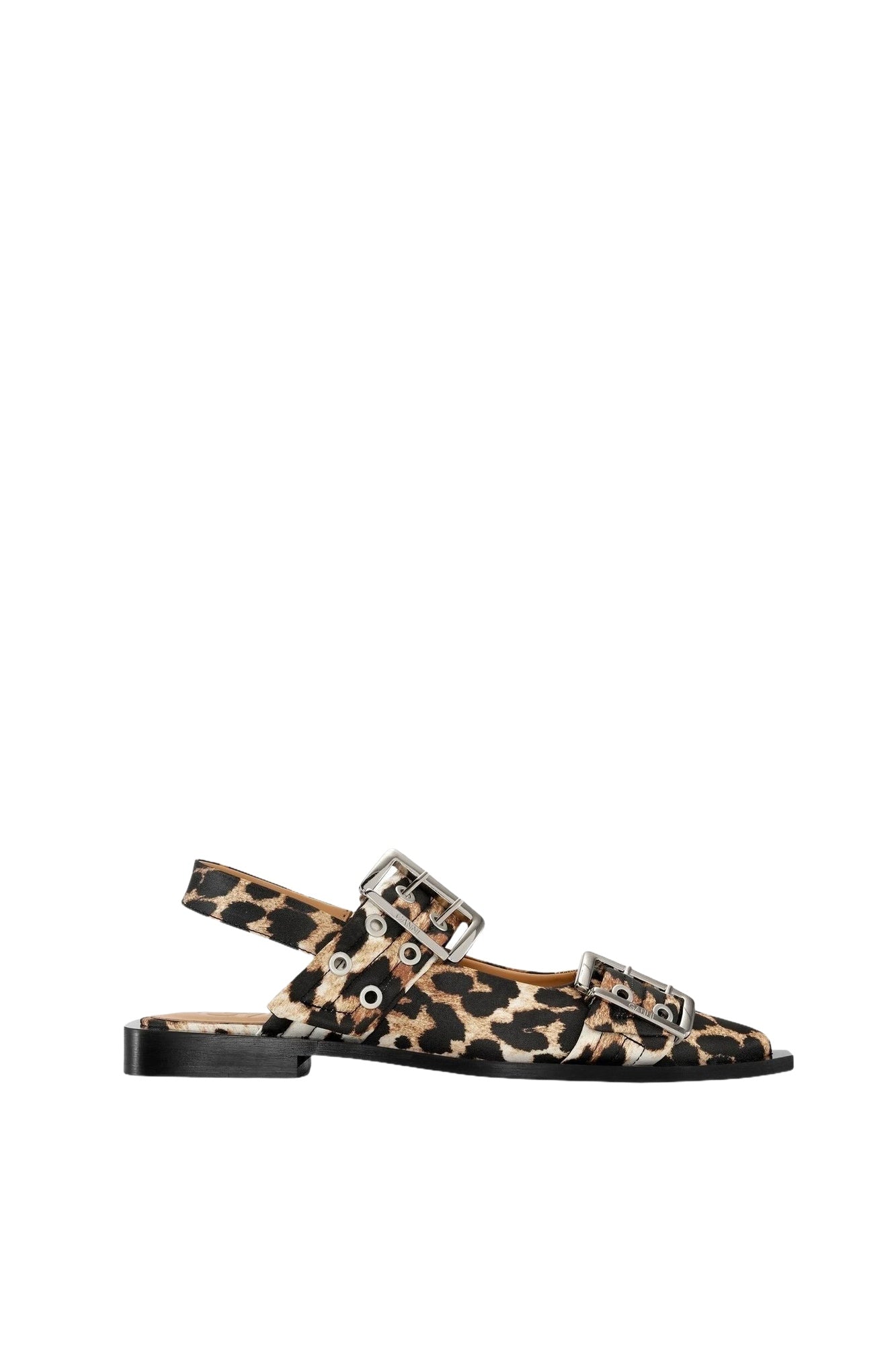 Ballerines à boucles imprimé en satin - Leopard