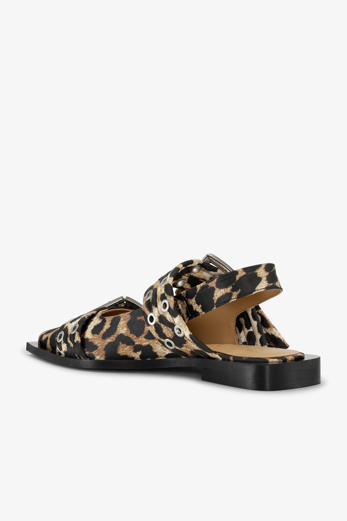 Ballerines à boucles imprimé en satin - Leopard