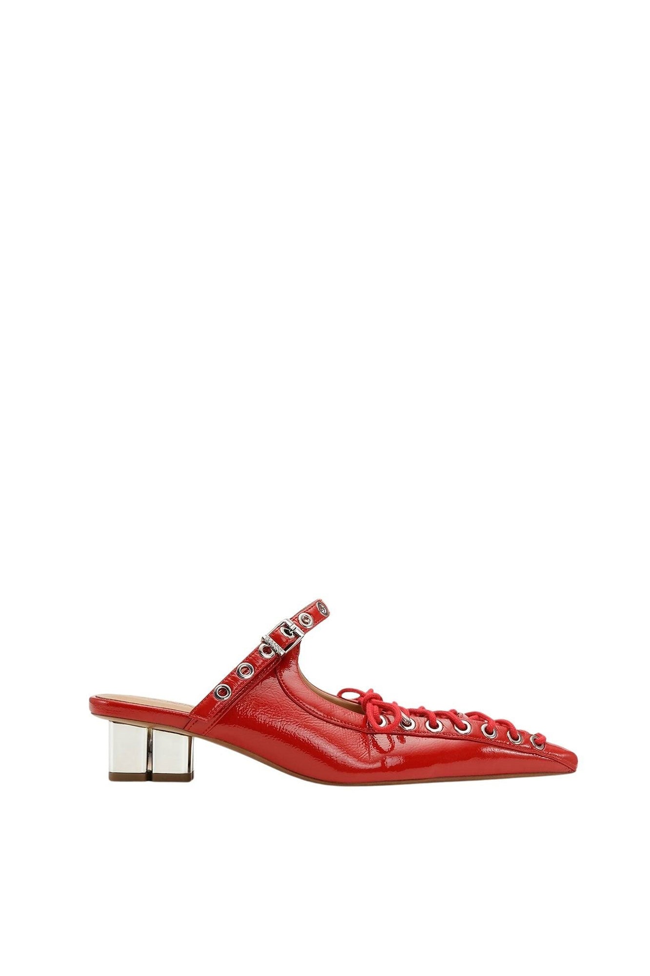 Mules à lacets pointues - Racing Red
