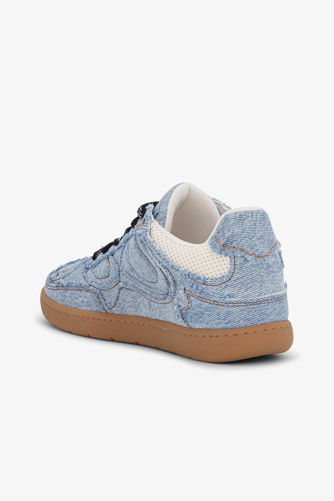 Baskets à bords bruts 08 en denim - Light Blue Vintage