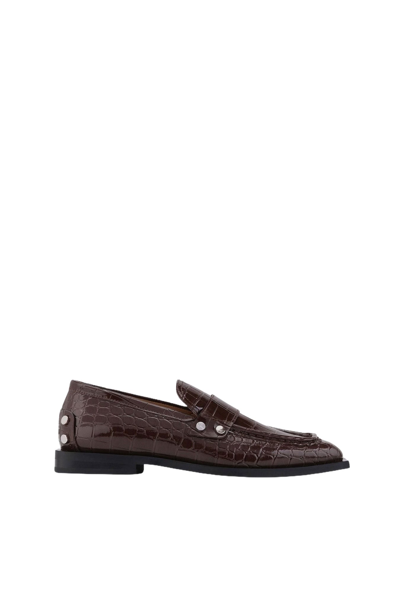 Mocassins cloutés à imprimé animal en cuir - Chocolate Fondant