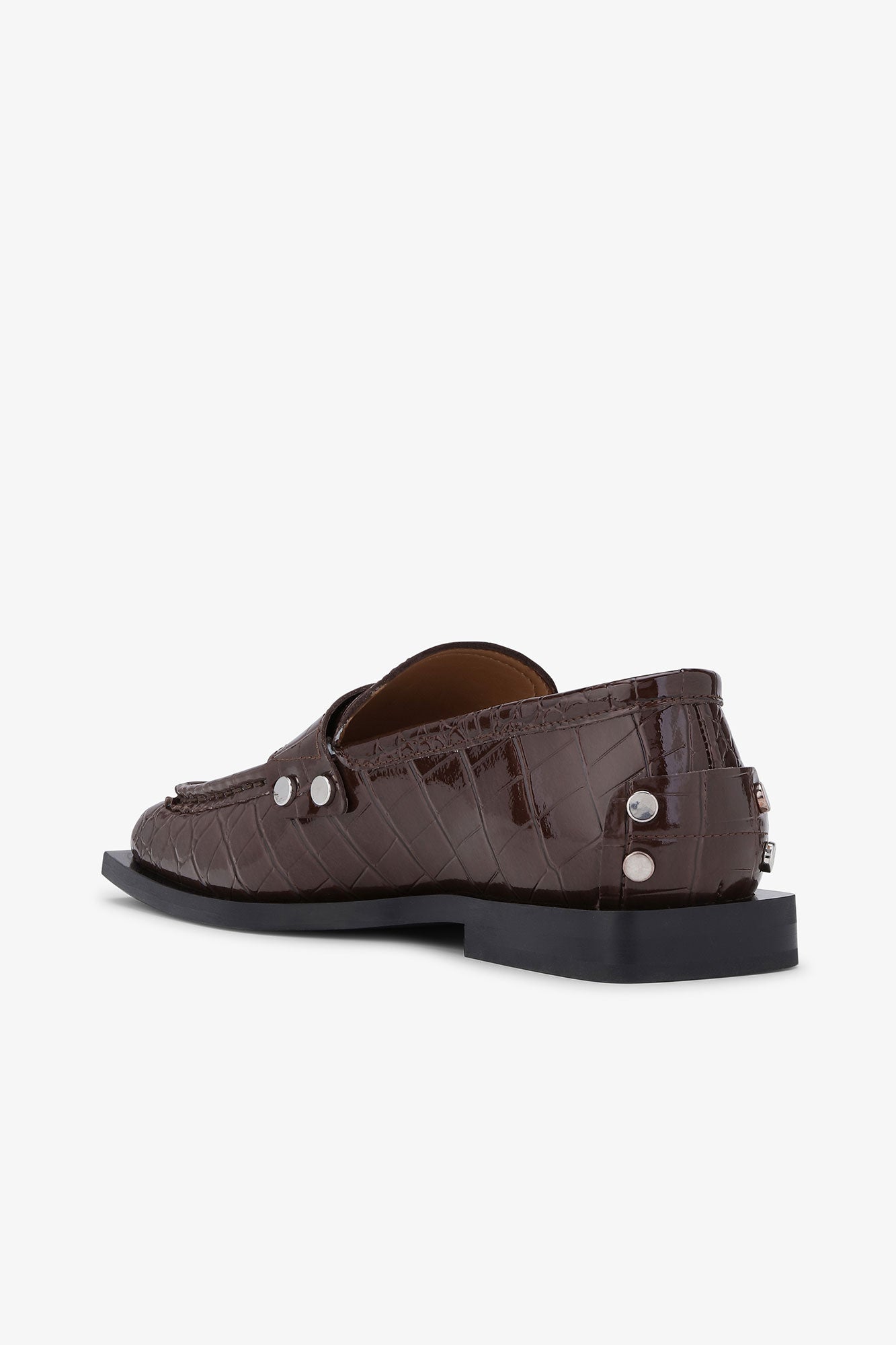 Mocassins cloutés à imprimé animal en cuir - Chocolate Fondant
