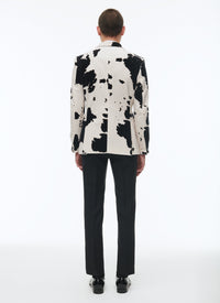 Tailored wool and velvet dinner jacket - Natural