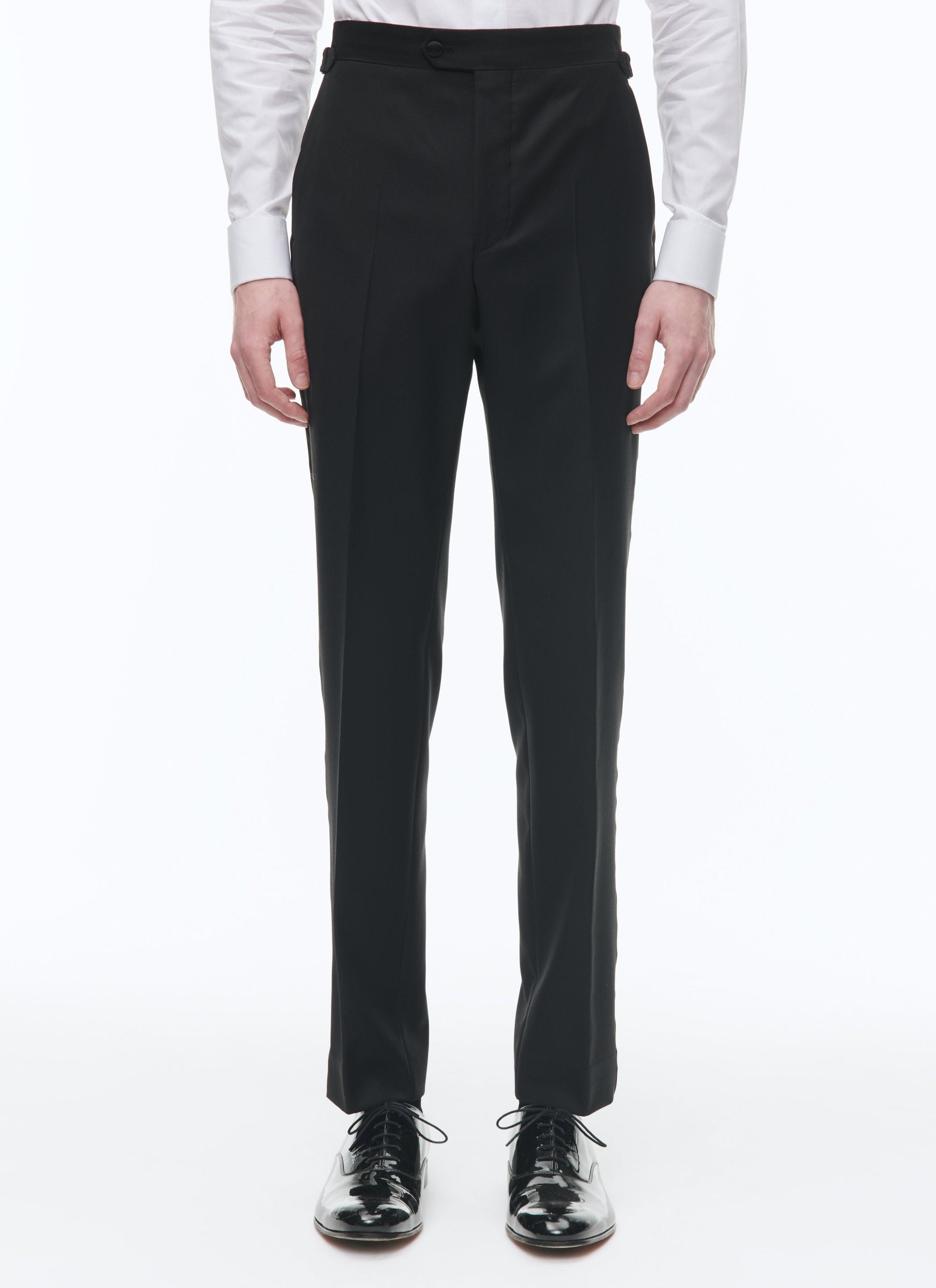 Smoking ajusté en laine et velours - Ambre