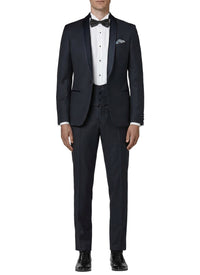 Smoking 3 pièces en laine - Bleu Marine