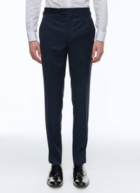 Smoking ajusté et boutonné en laine - Carbone