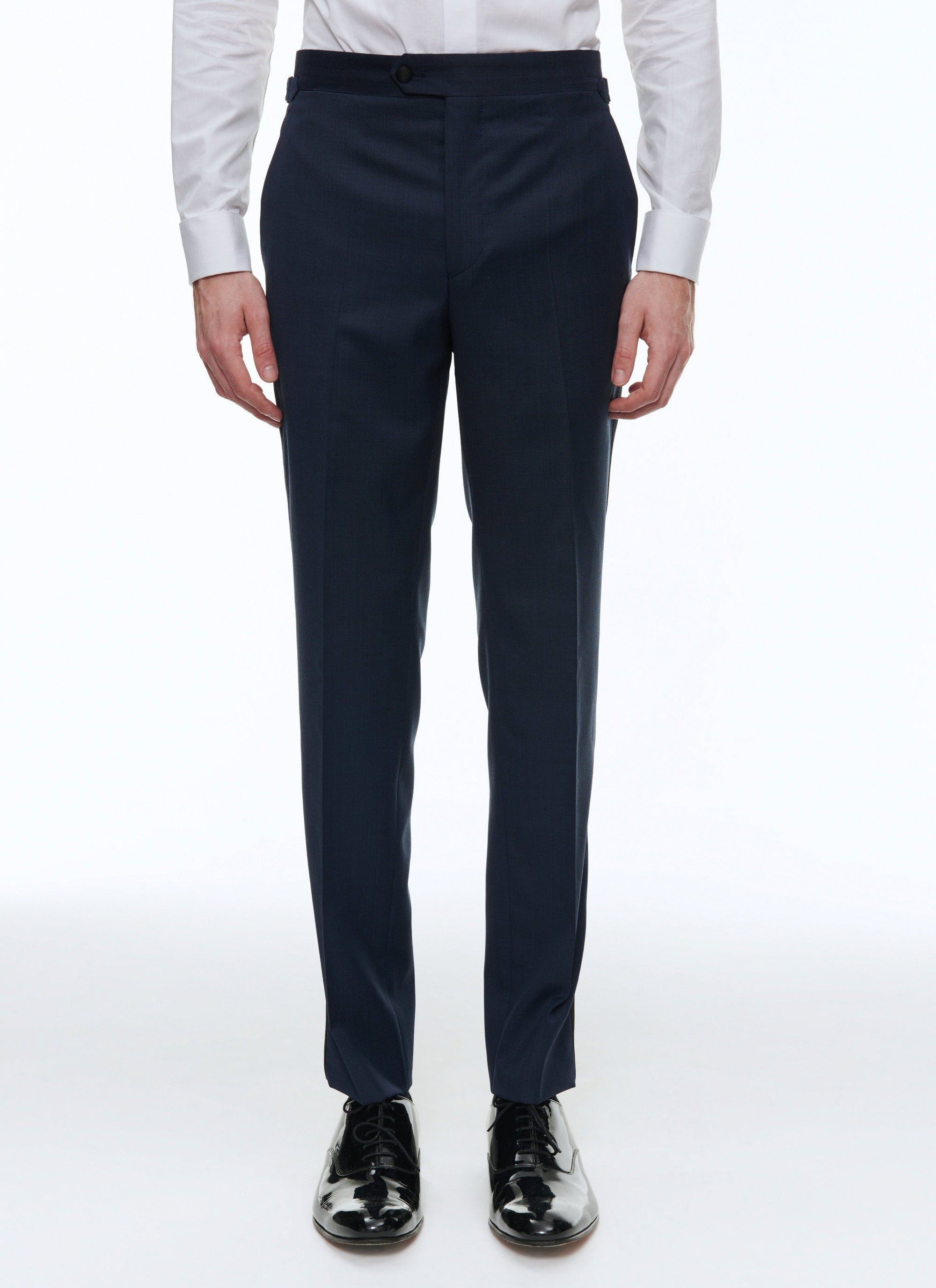 Smoking ajusté et boutonné en laine - Carbone