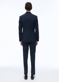 Smoking ajusté et boutonné en laine - Carbone