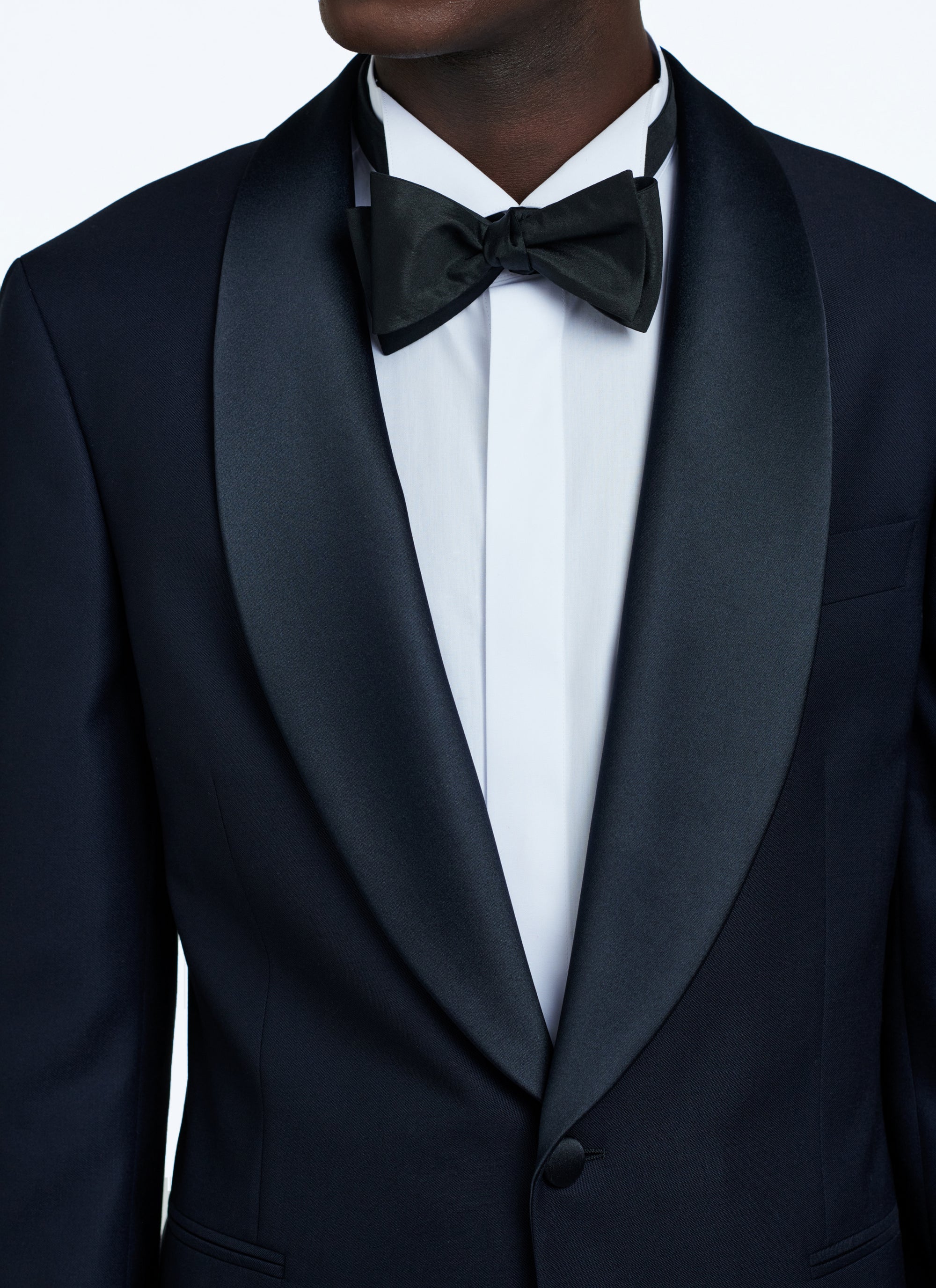 2-piece wool dinner jacket with micro pattern - Navy Blue