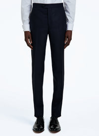 2-piece wool dinner jacket with micro pattern - Navy Blue