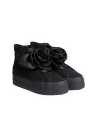 Black / 2708 HI TOP BIG SATIN ROSE HIGH TOP
