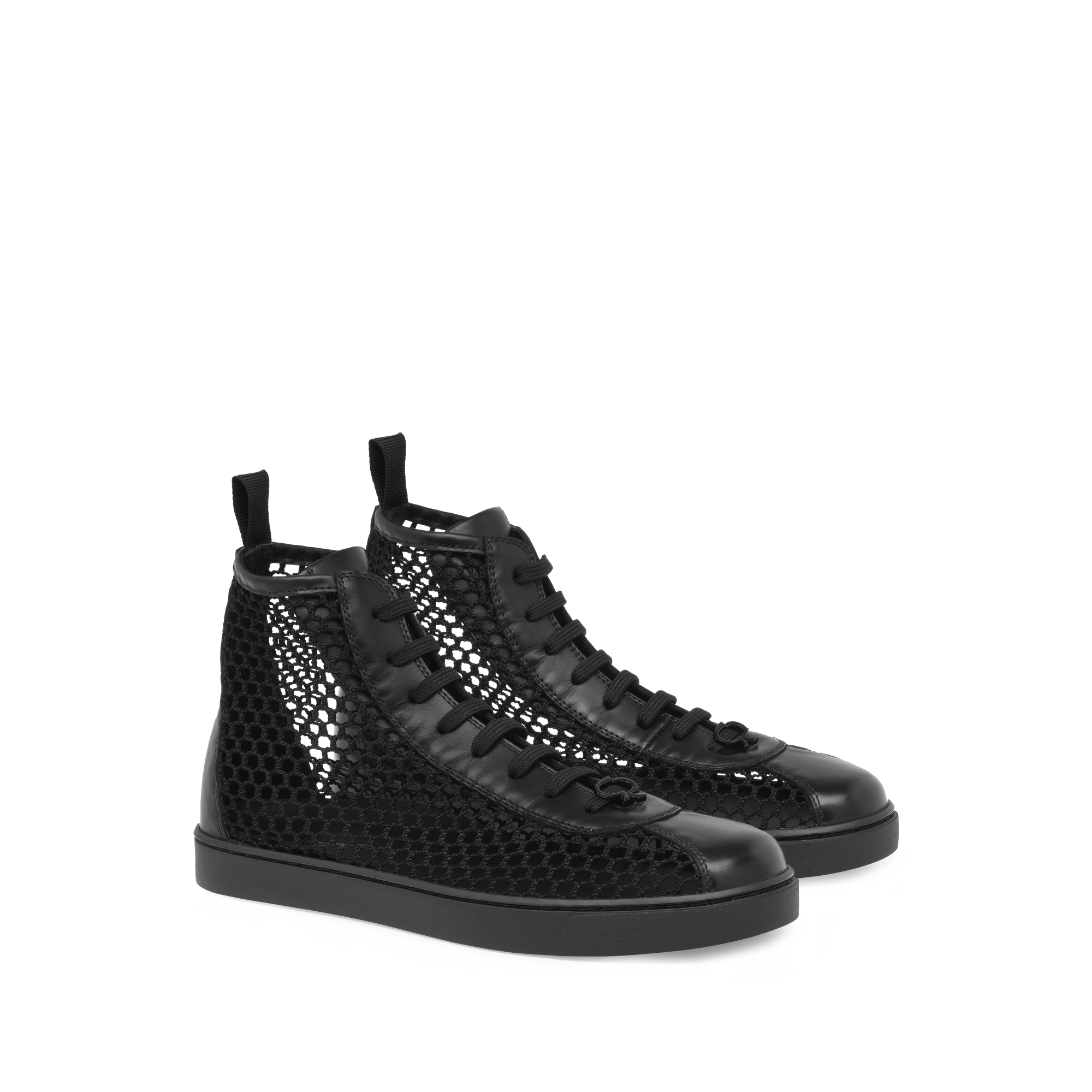 Baskets Helena en cuir lisse - Noir