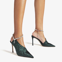 Sadia 95 taffeta pumps - Dark Green