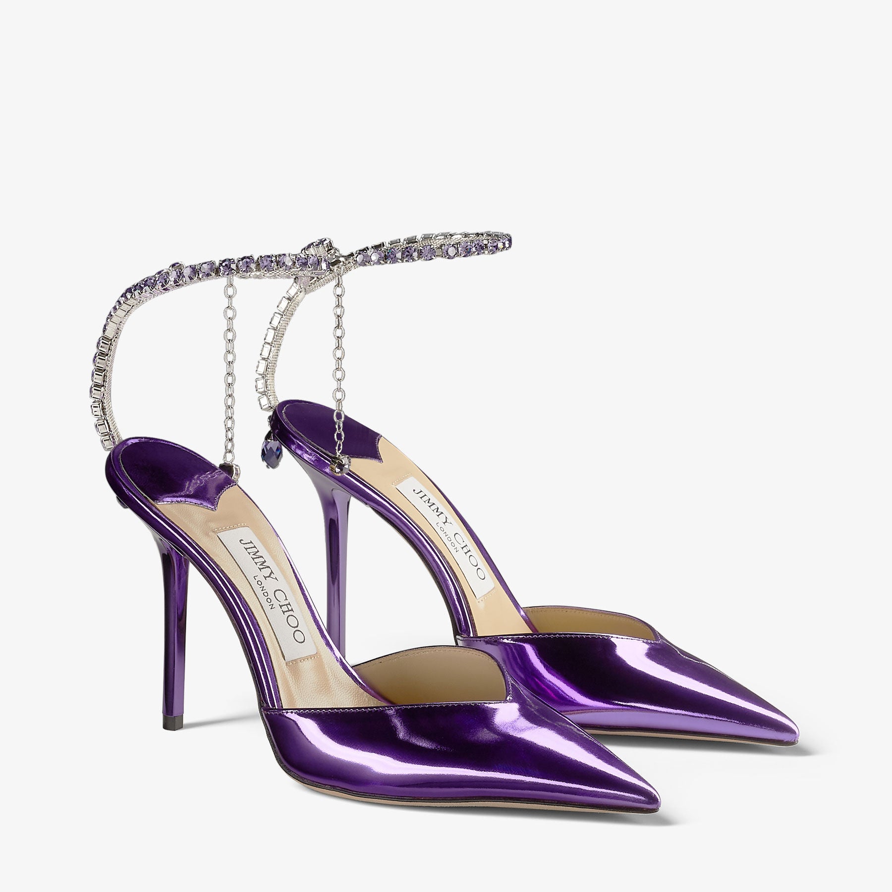 Saeda 100 pumps in patent leather with crystals - Cassis & Cassis