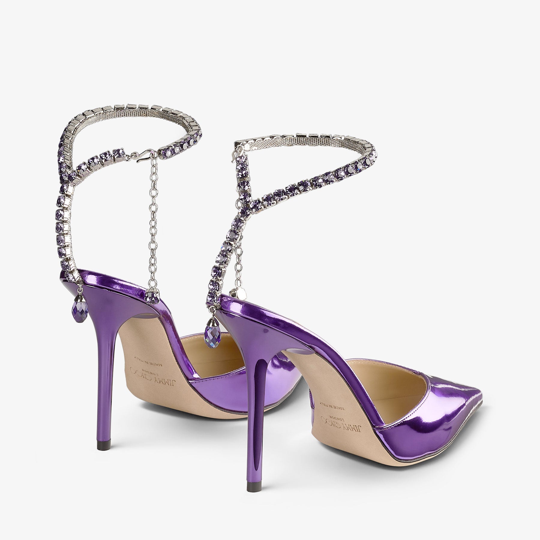 Saeda 100 pumps in patent leather with crystals - Cassis & Cassis