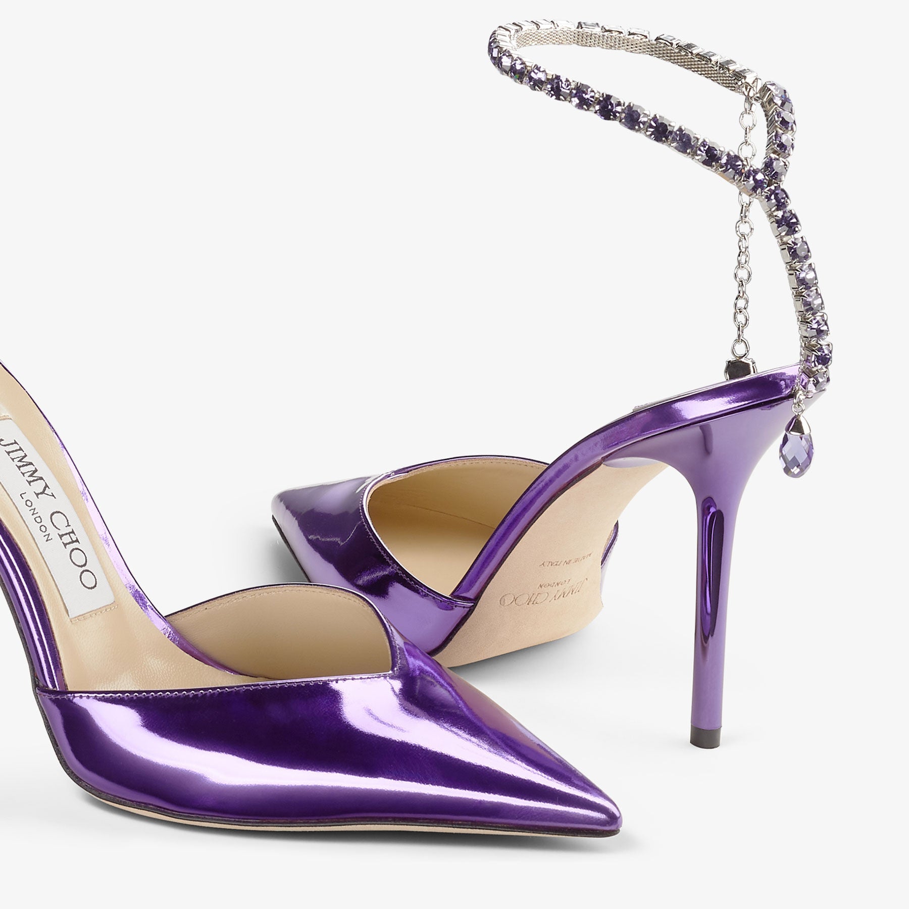 Saeda 100 pumps in patent leather with crystals - Cassis & Cassis