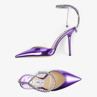 Saeda 100 pumps in patent leather with crystals - Cassis & Cassis