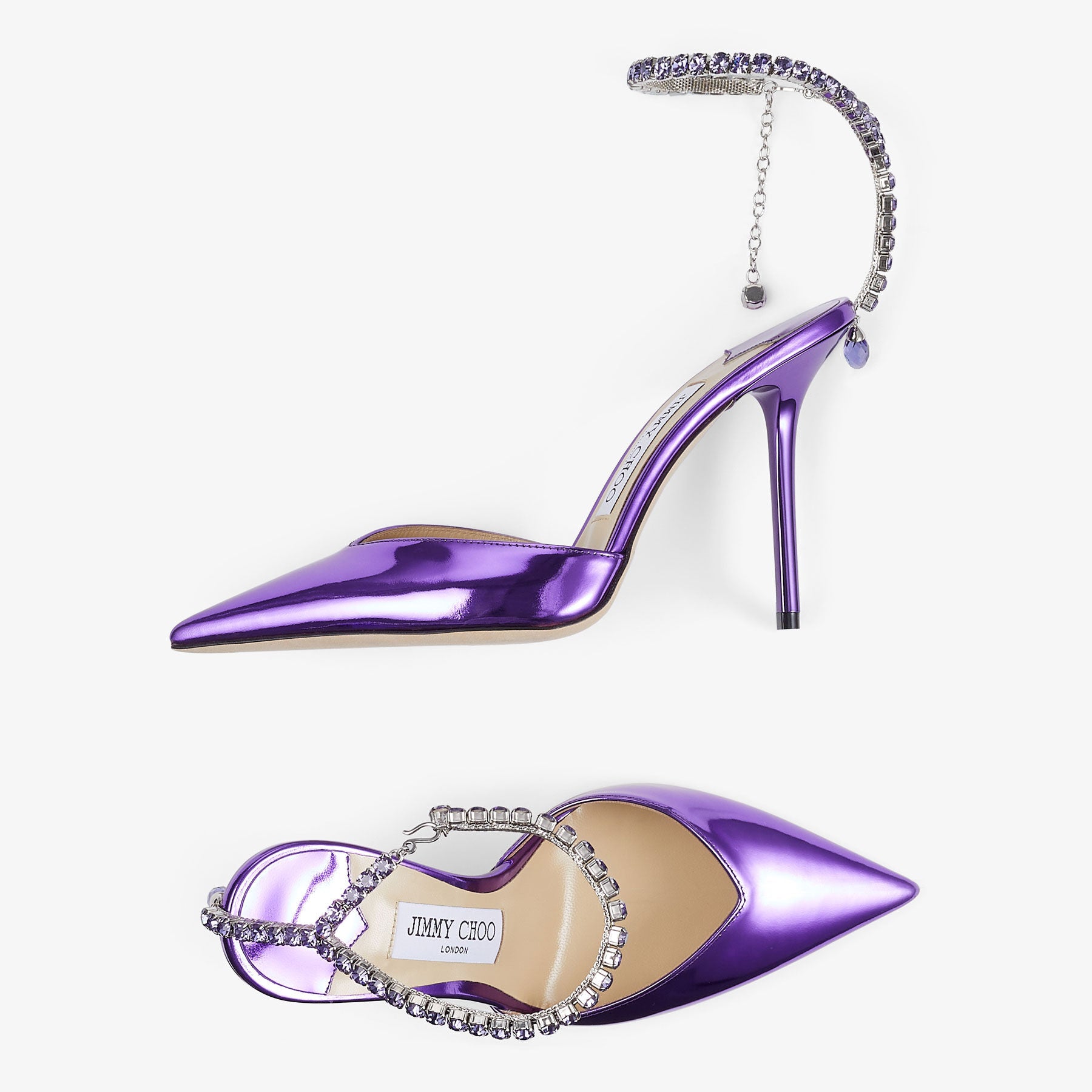 Saeda 100 pumps in patent leather with crystals - Cassis & Cassis
