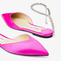 Saeda flat ballerinas with satin crystals - Fuchsia & Crystal Honey