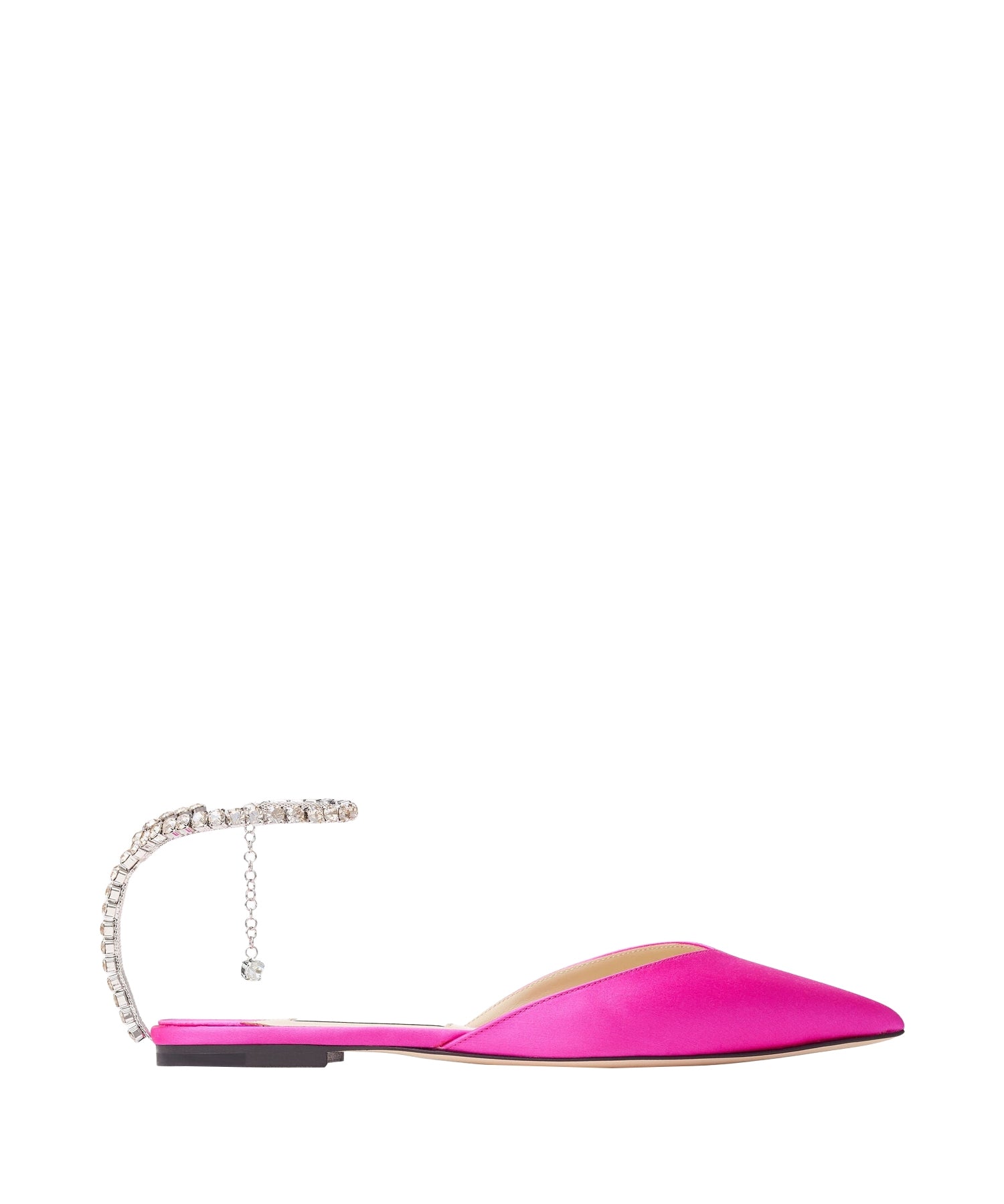 Saeda flat ballerinas with satin crystals - Fuchsia & Crystal Honey