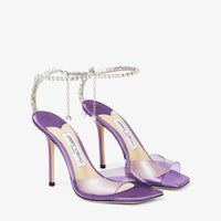 Saeda 100 plexiglass sandals with crystals - Glycine