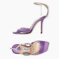 Saeda 100 plexiglass sandals with crystals - Glycine