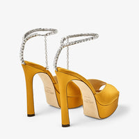 Sandales Saeda à plateforme 125 en satin - Sunflower & Crystal