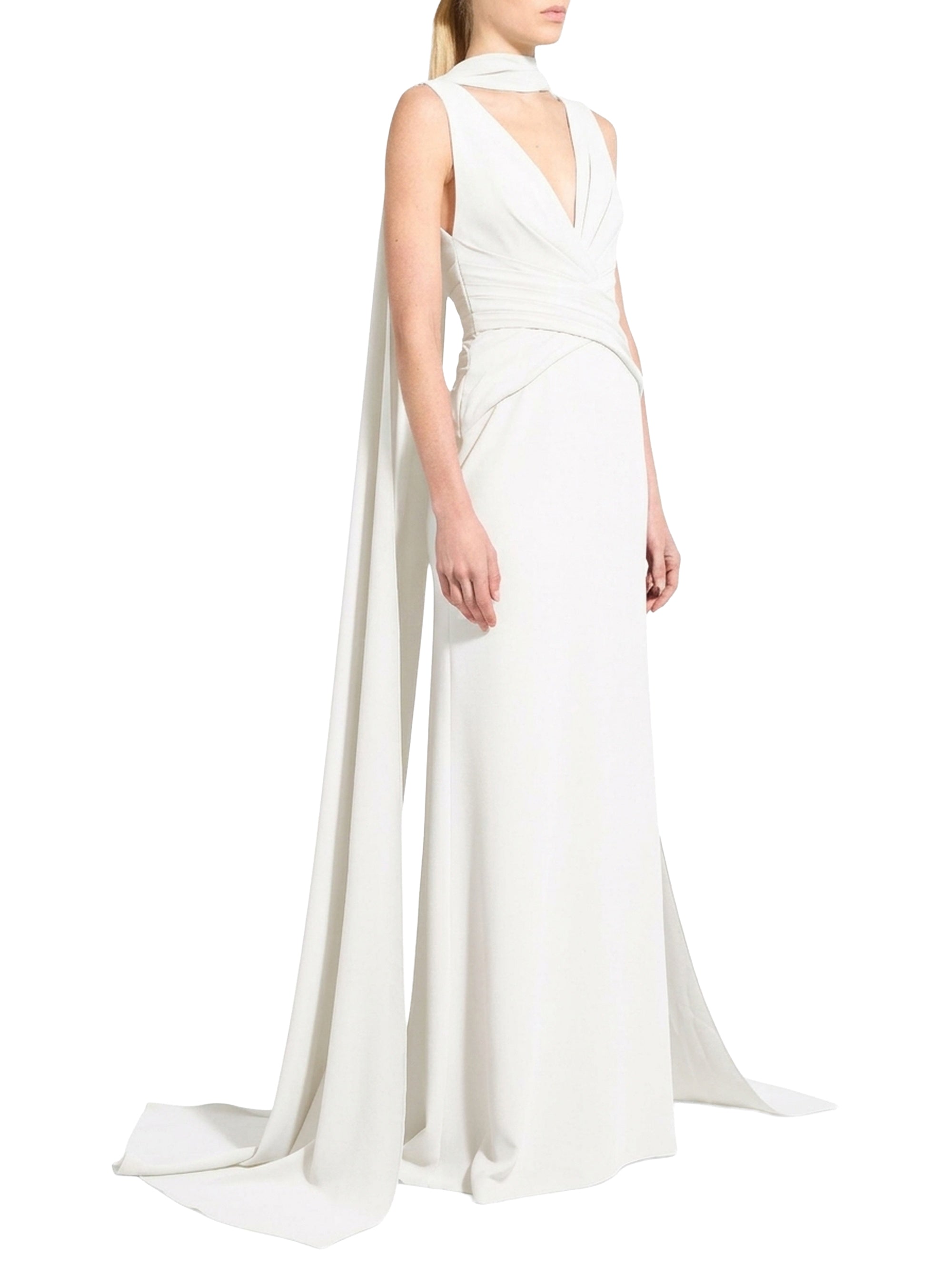 Foulard long satinée - White Allyssum