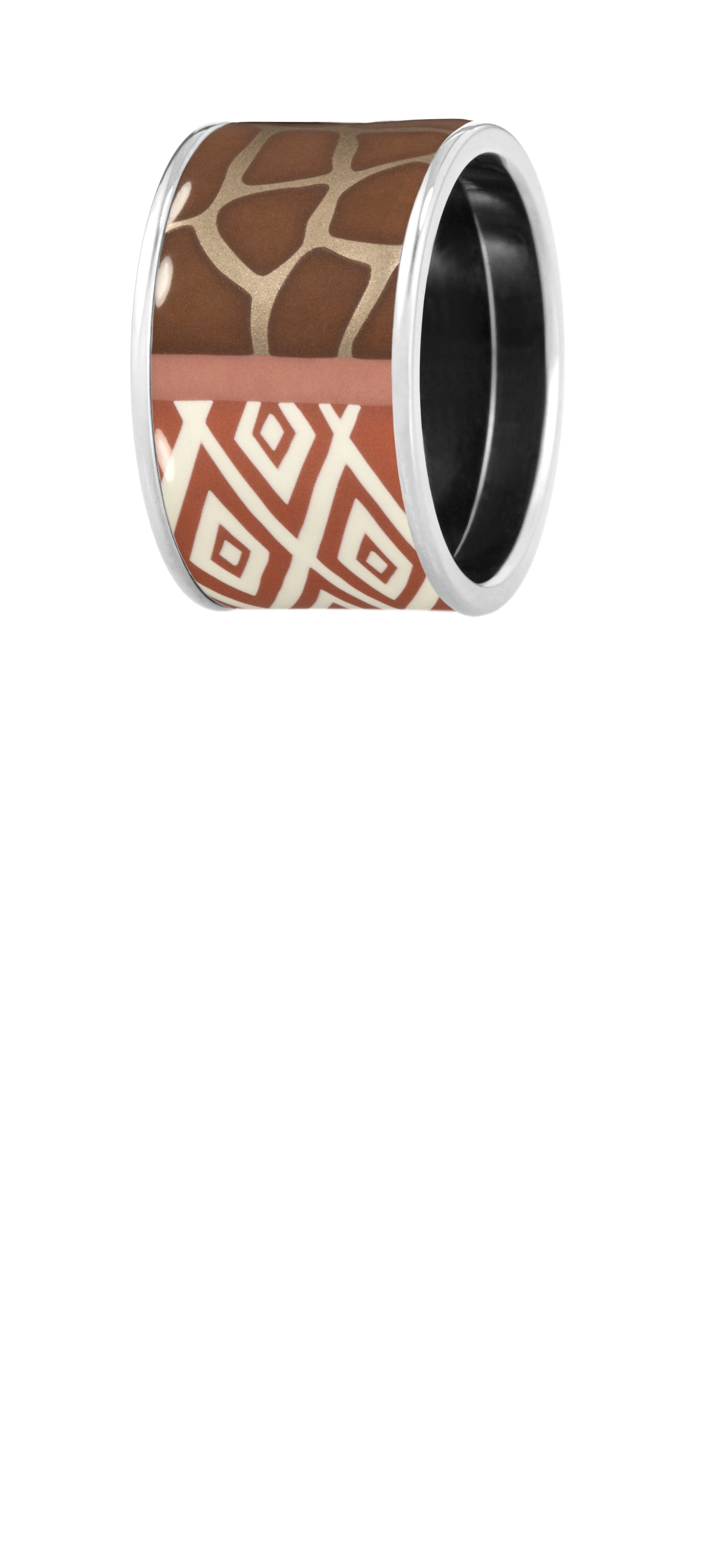 Bague Diva en émail et plaqué au rhodium - Multicolore
