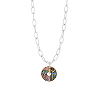 Collier Luna Piena décoré à l'or 24 carats - Rouge, Noir & Gris