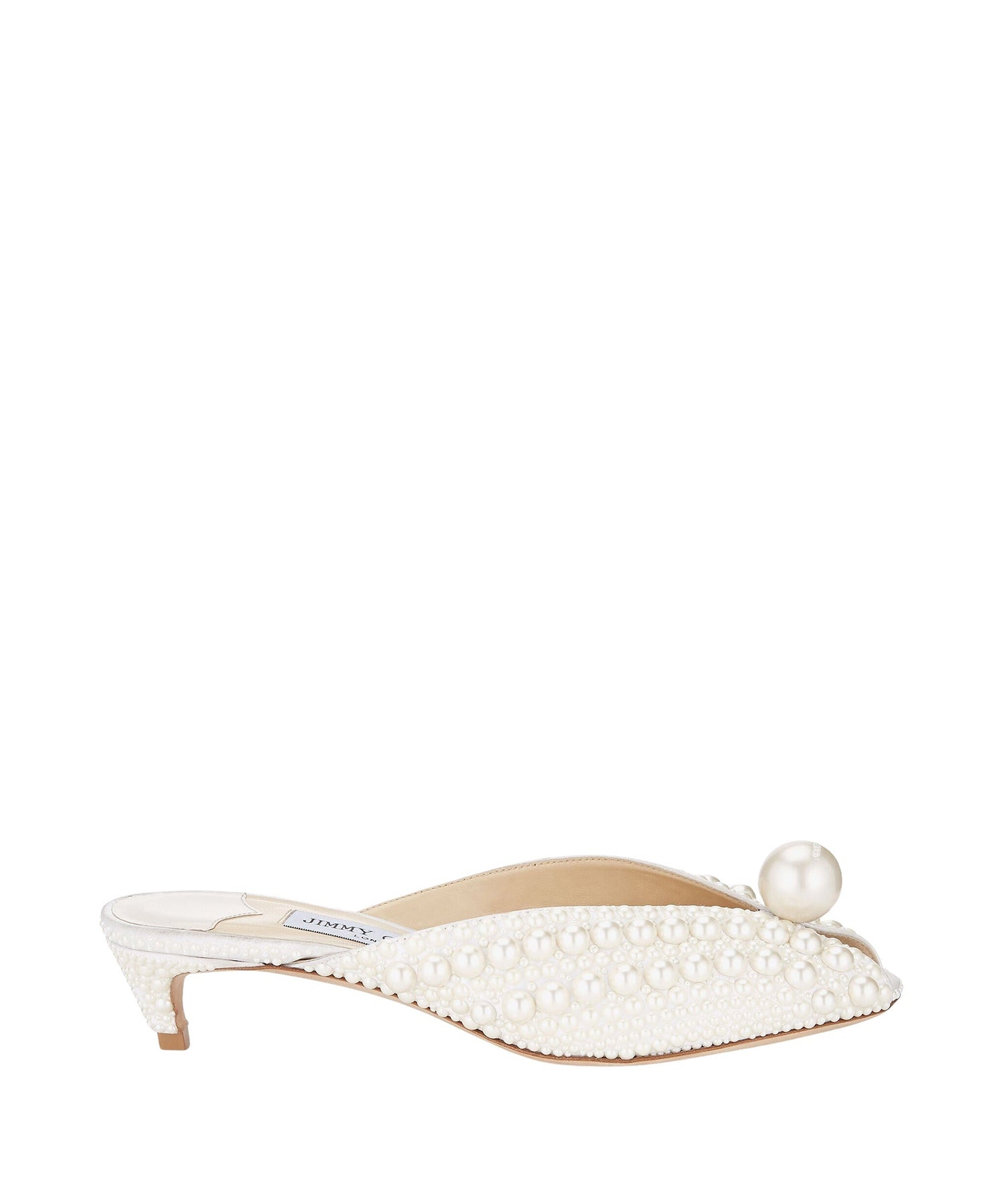 Samantha 35 Mules - White & Pearl
