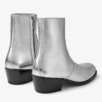 Bottines Sammy 55 en cuir métallisé - Silver