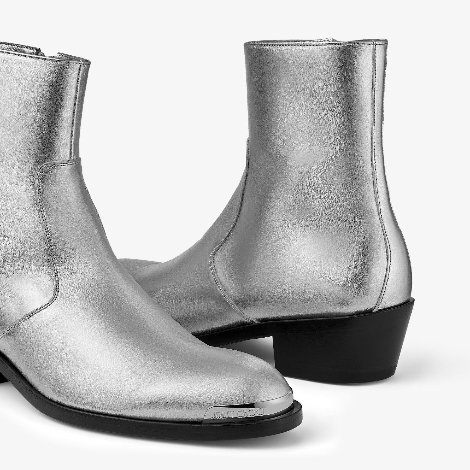 Bottines Sammy 55 en cuir métallisé - Silver