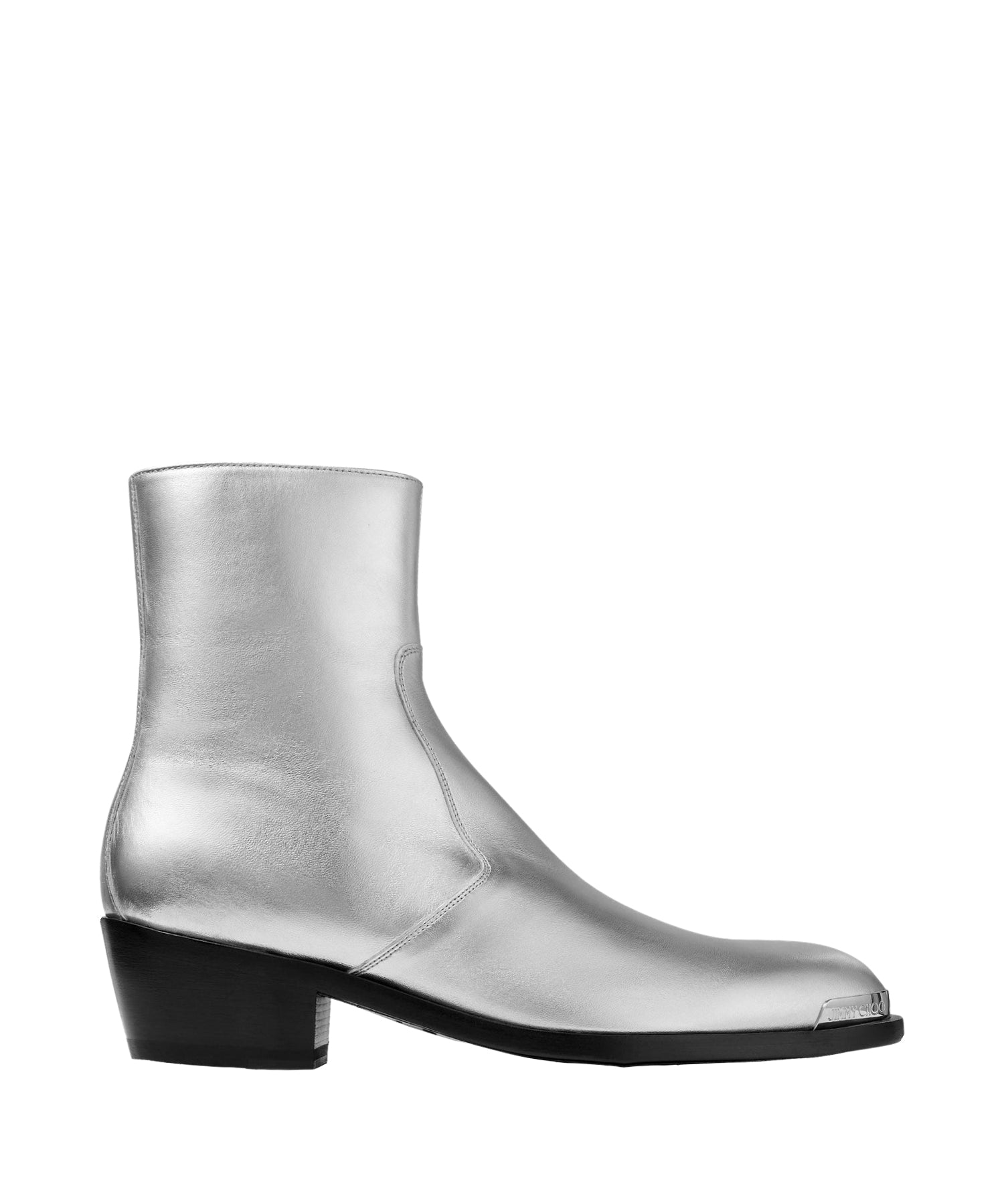 Bottines Sammy 55 en cuir métallisé - Silver