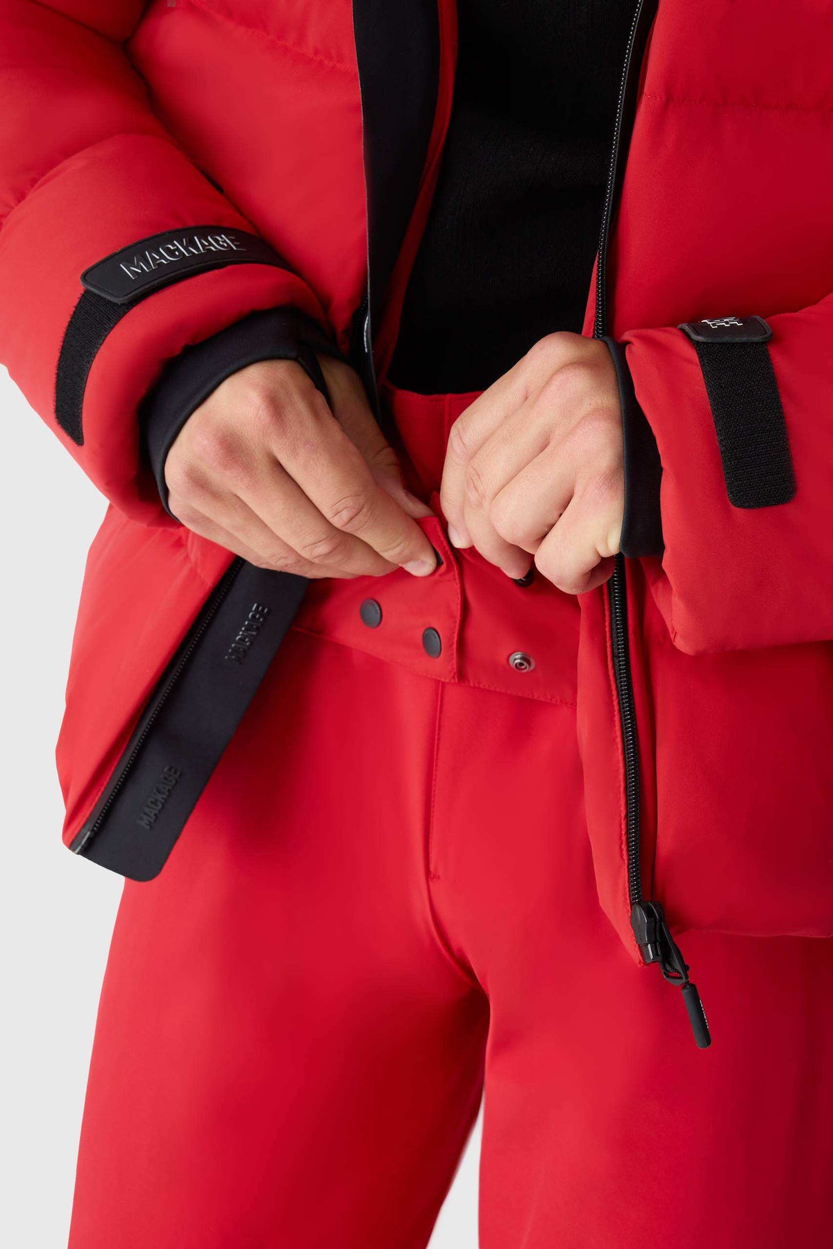 Red Men's Hooded Down Jacket
