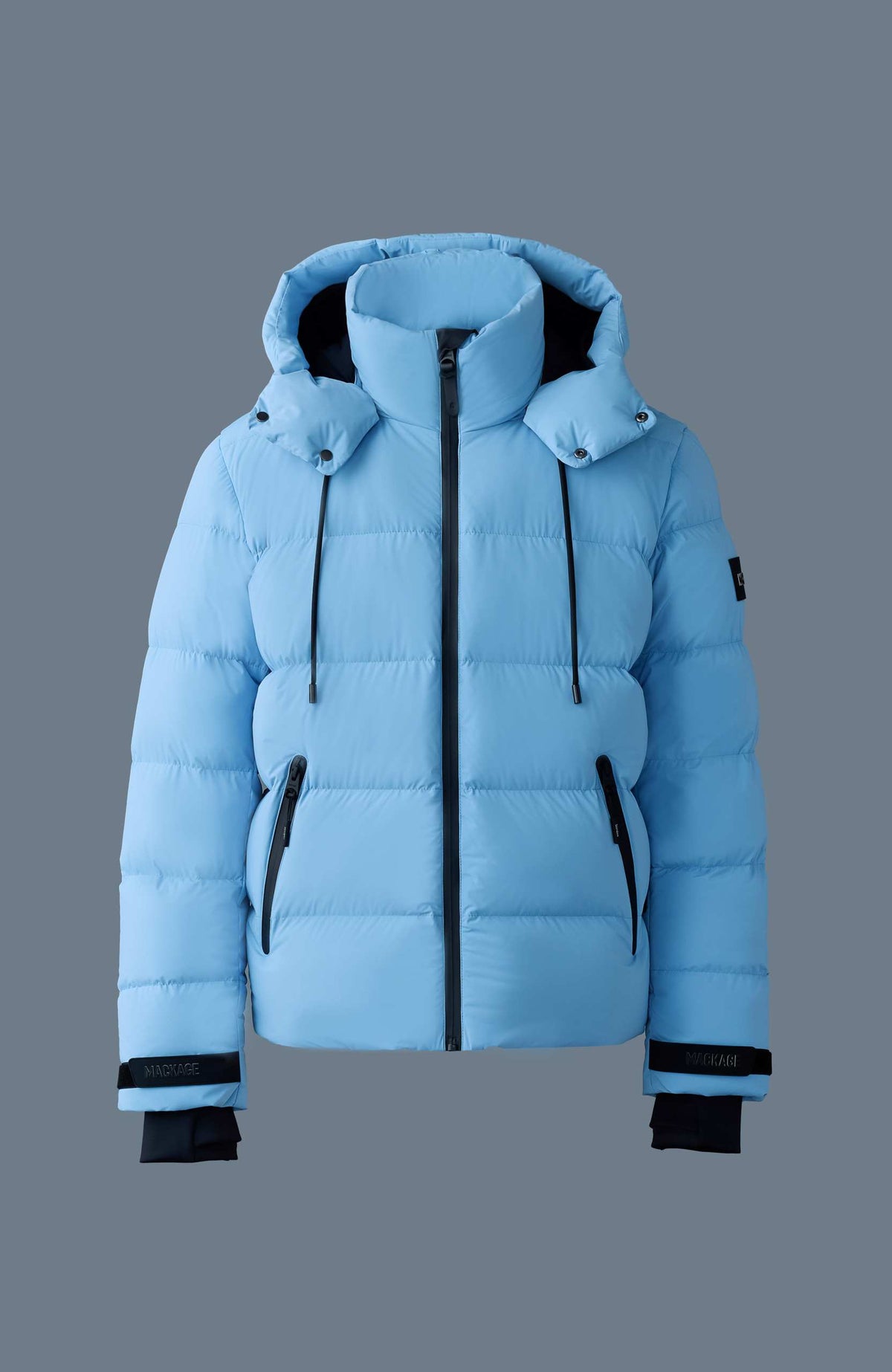 Sky Blue Men's Hooded Down Jacket