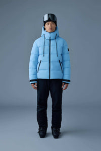 Sky Blue Men's Hooded Down Jacket