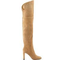 6qty DÉJÀ VU 490€ / Cuissardes Marylin 90 en cuir suédé - Beige