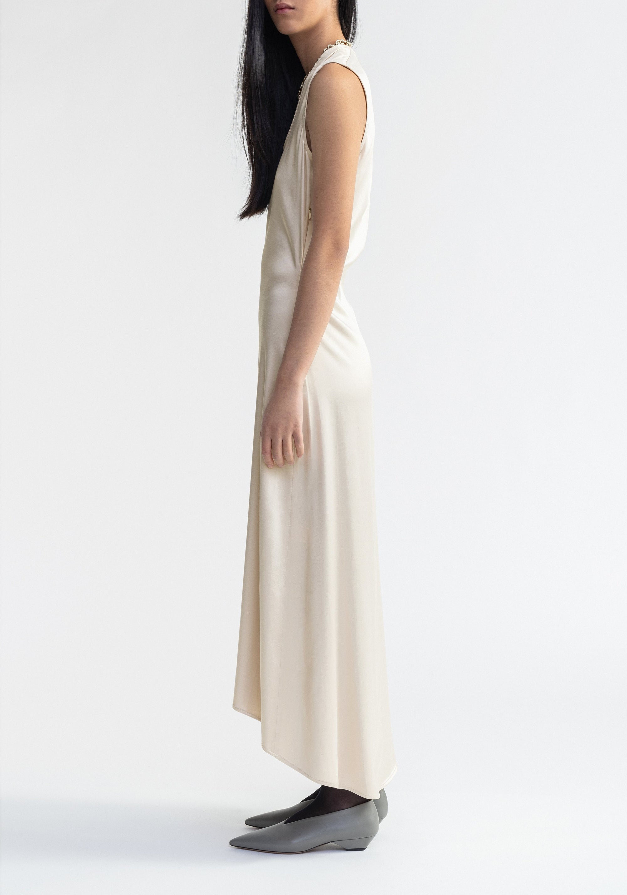 Robe midi Sansa asymétrique - Silver