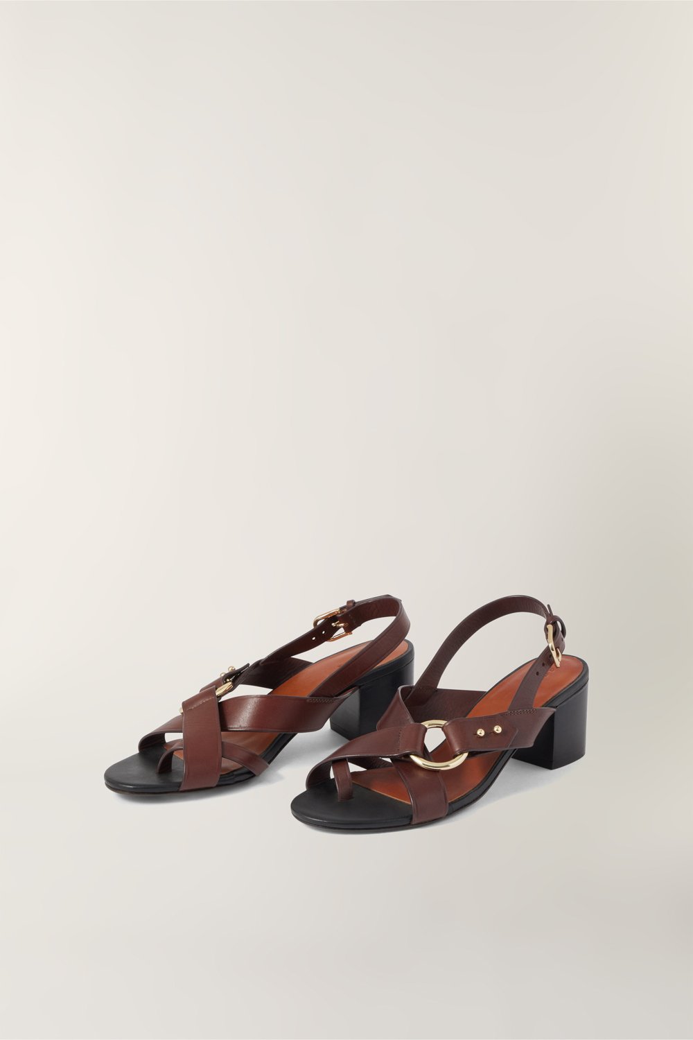 MARRON FONCE _ Sandales Florentine en cuir - Marron foncé