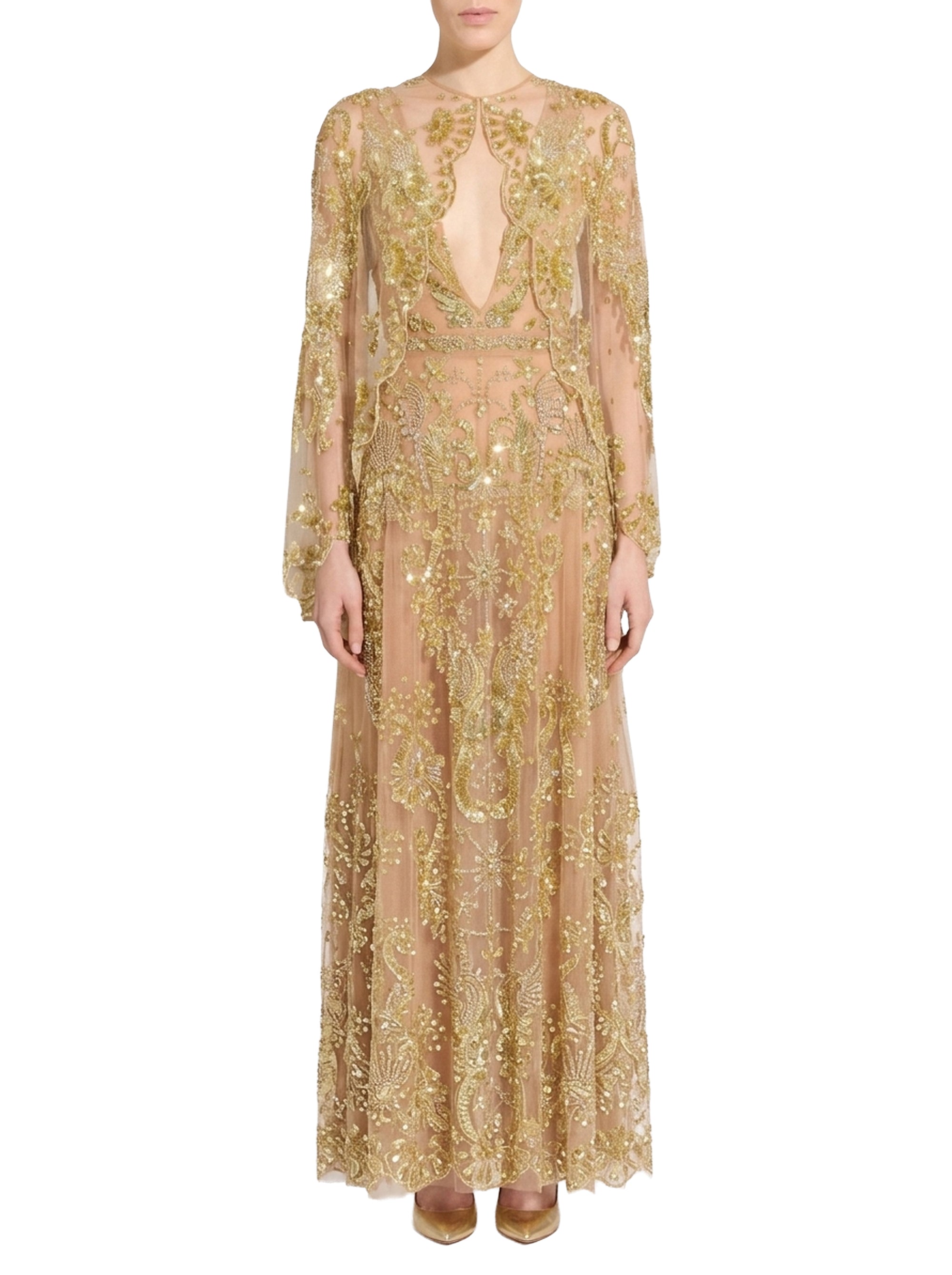 Boléro brodée à sequins en tulle - Nougat & Gold