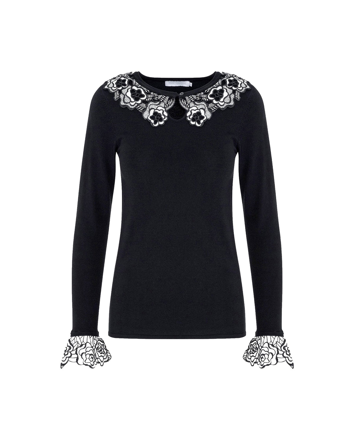 Pull Sapril à détails brodés - Black