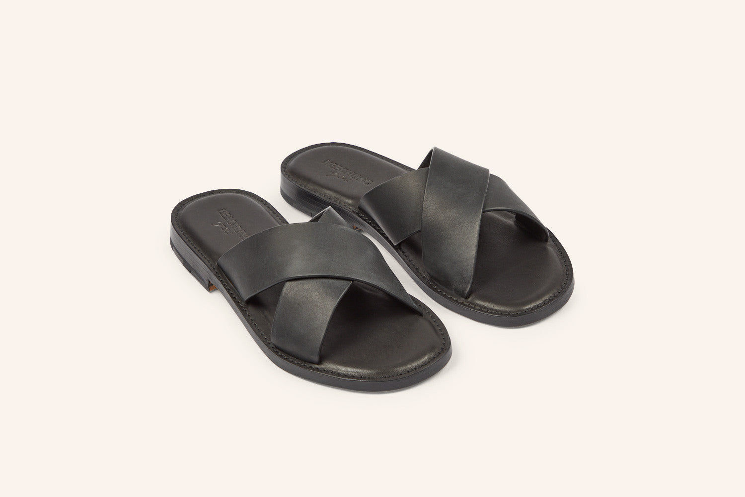 49qty NEW / Sandales SARNO FE SUPORTLO CUIR FLEX - Noir